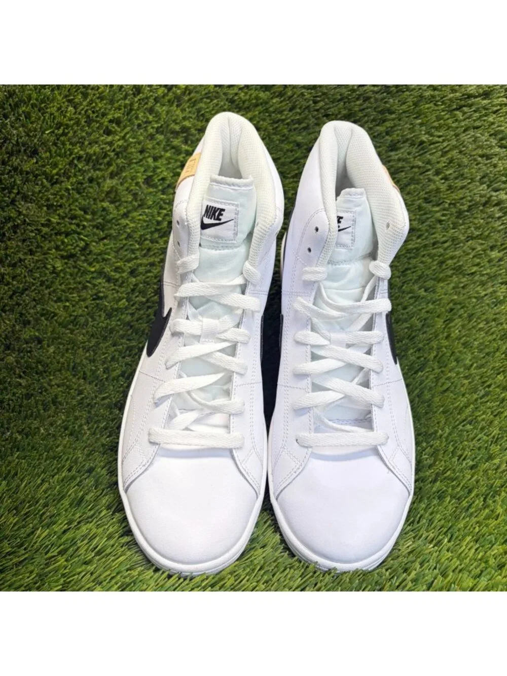 Nike Court Royale 2 Mid Mens Size 10 White Black Gold Athletic Shoes Sneakers